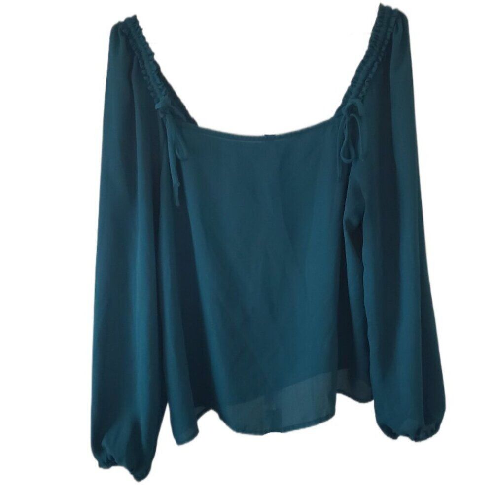 Blue Rain Emerald Green Long Sleeve Blouse
